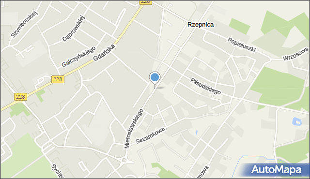 Rzepnica, Mierosławskiego Ludwika, gen., mapa Rzepnica