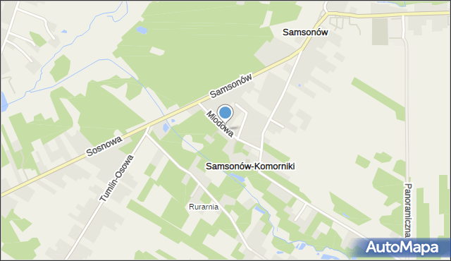 Samsonów, Miodowa, mapa Samsonów
