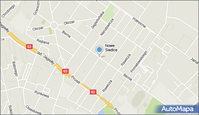 Siedlce, Mickiewicza Adama, mapa Siedlce