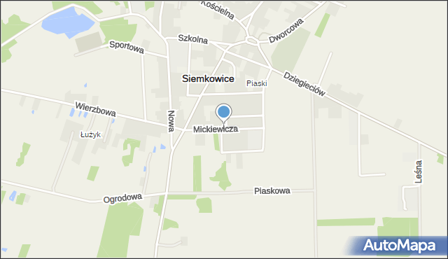 Siemkowice, Mickiewicza Adama, mapa Siemkowice