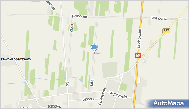 Stanisławów powiat miński, Miła, mapa Stanisławów powiat miński