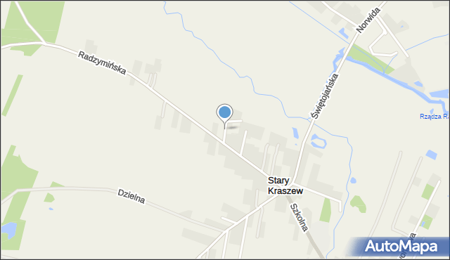 Stary Kraszew, Miła, mapa Stary Kraszew