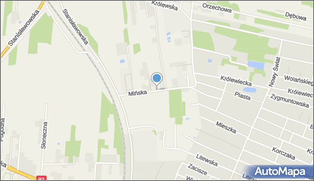 Stojadła, Mińska, mapa Stojadła