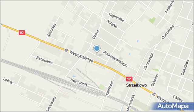 Strzałkowo powiat słupecki, Mickiewicza Adama, mapa Strzałkowo powiat słupecki