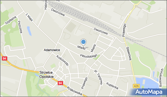 Strzelce Opolskie, Miarki Karola, mapa Strzelce Opolskie