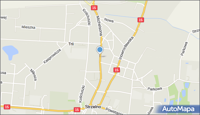 Strzelno powiat mogileński, Michelsona, mapa Strzelno powiat mogileński