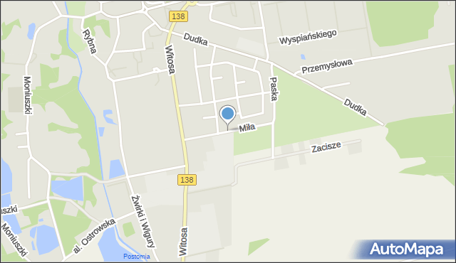 Sulęcin, Miła, mapa Sulęcin