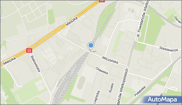 Szczecin, Milczańska, mapa Szczecina