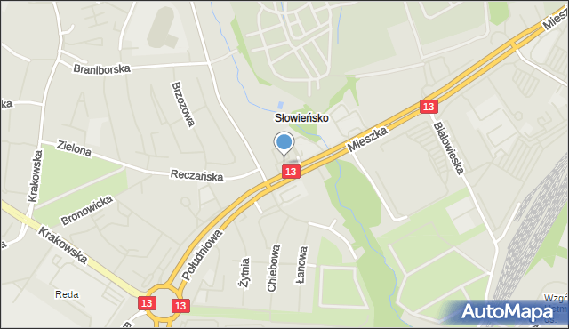 Szczecin, Mieszka I, mapa Szczecina