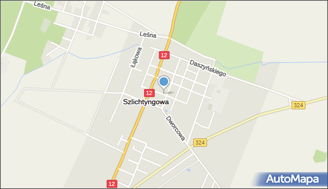Szlichtyngowa, Miodowa, mapa Szlichtyngowa