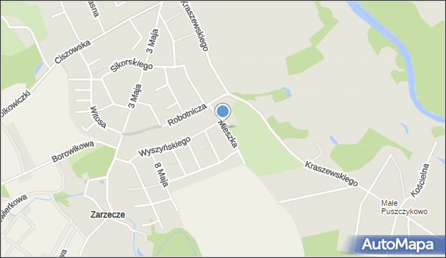 Szprotawa, Mieszka I, mapa Szprotawa