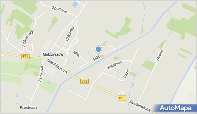 Tarnobrzeg, Miła, mapa Tarnobrzegu