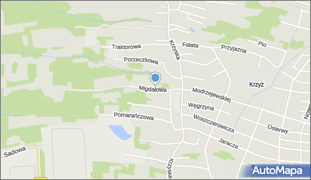 Tarnów, Migdałowa, mapa Tarnów