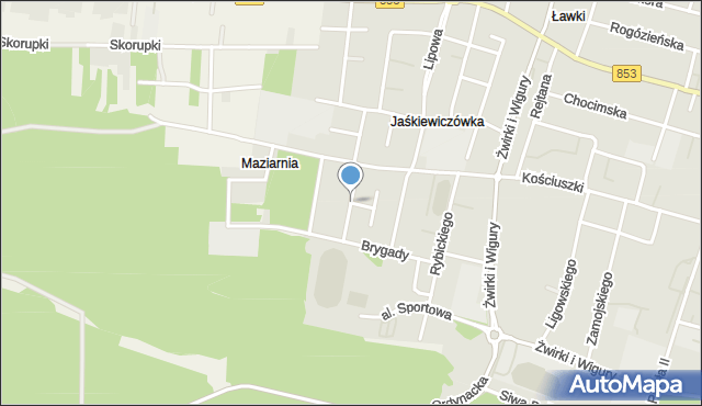 Tomaszów Lubelski, Minora Jana, mapa Tomaszów Lubelski