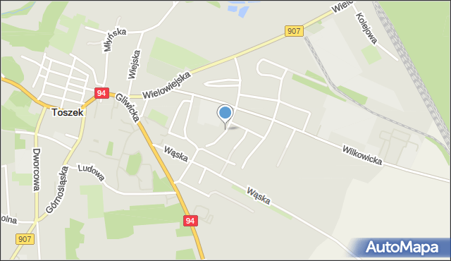 Toszek, Mickiewicza Adama, mapa Toszek