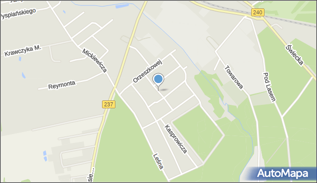 Tuchola, Michalskiego, rtm., mapa Tuchola