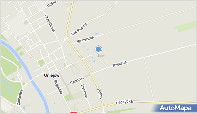 Uniejów, Miodowa, mapa Uniejów