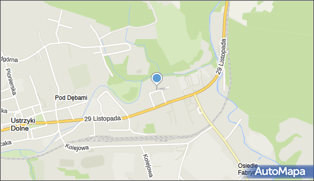 Ustrzyki Dolne, Mickiewicza Adama, mapa Ustrzyki Dolne