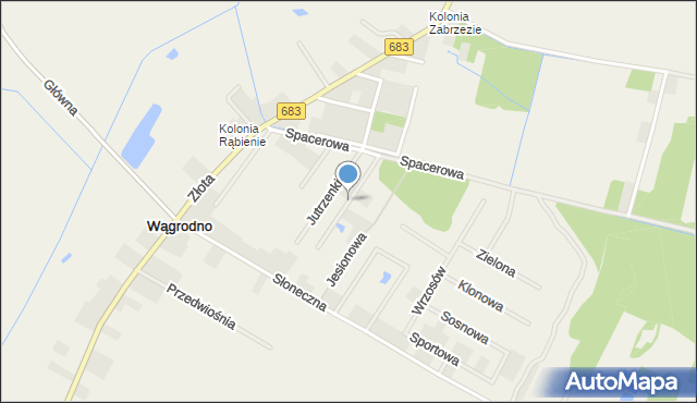 Wągrodno gmina Prażmów, Miła, mapa Wągrodno gmina Prażmów