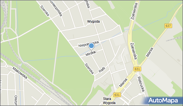 Warszawa, Mirska, mapa Warszawy