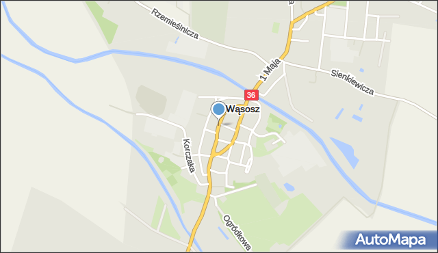 Wąsosz powiat górowski, Mickiewicza Adama, mapa Wąsosz powiat górowski