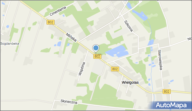 Wielgolas gmina Latowicz, Mińska, mapa Wielgolas gmina Latowicz