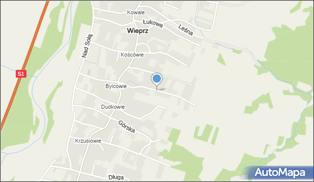Wieprz gmina Radziechowy-Wieprz, Miodowa, mapa Wieprz gmina Radziechowy-Wieprz