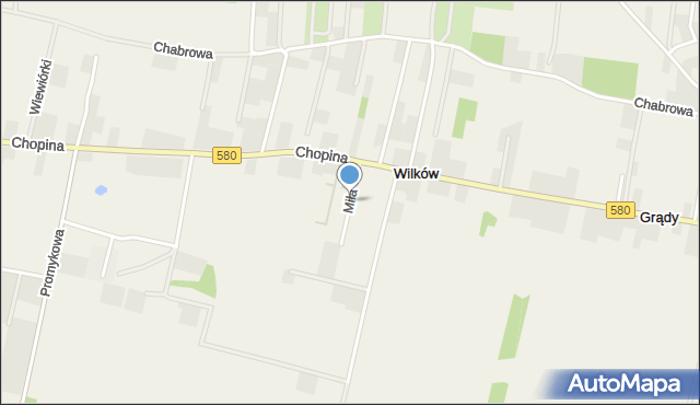 Wilkowa Wieś, Miła, mapa Wilkowa Wieś