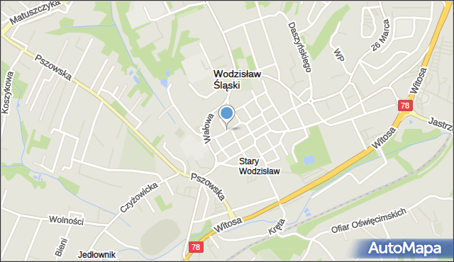 Wodzisław Śląski, Minorytów, mapa Wodzisławia Śląskiego