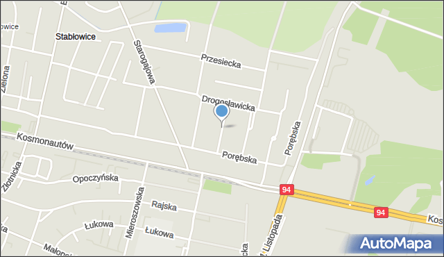 Wrocław, Miłkowska, mapa Wrocławia