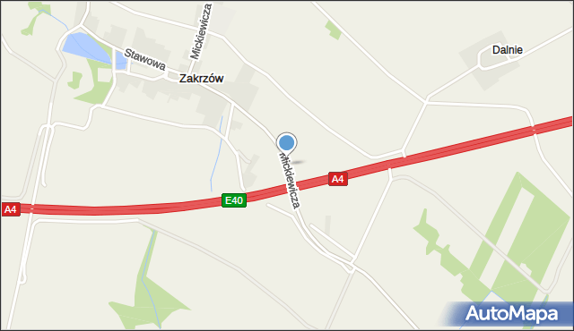 Zakrzów gmina Gogolin, Mickiewicza Adama, mapa Zakrzów gmina Gogolin