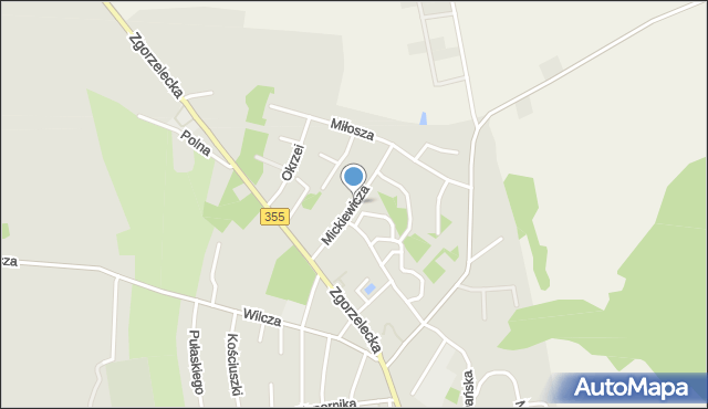 Zawidów, Mickiewicza Adama, mapa Zawidów