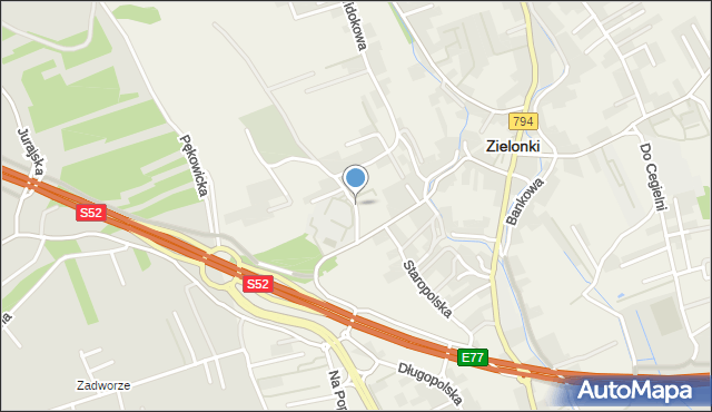 Zielonki powiat krakowski, Michalika Jana, ks., mapa Zielonki powiat krakowski