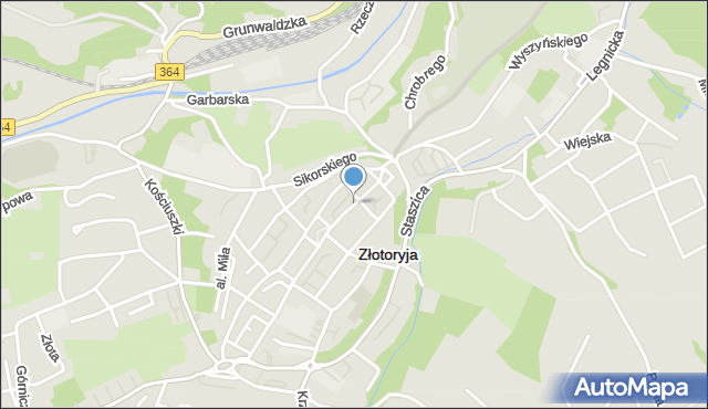 Złotoryja, Mickiewicza Adama, mapa Złotoryja
