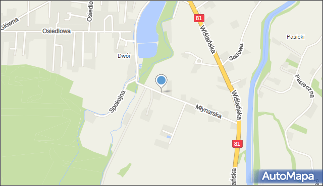 Bąków gmina Strumień, Młynarska, mapa Bąków gmina Strumień
