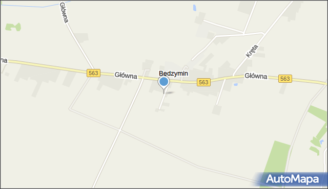 Będzymin, Mleczarska, mapa Będzymin