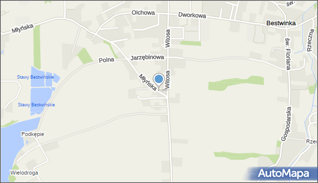 Bestwina, Młyńska, mapa Bestwina