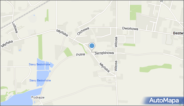 Bestwinka, Młyńska, mapa Bestwinka