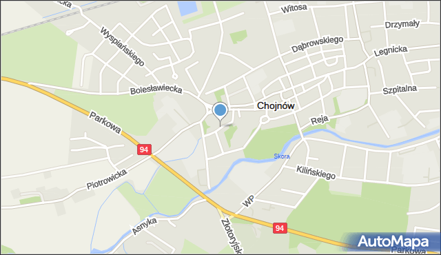 Chojnów powiat legnicki, Młynarska, mapa Chojnów powiat legnicki