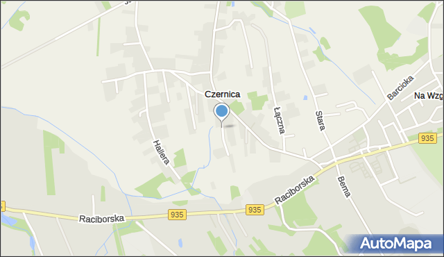 Czernica gmina Gaszowice, Młyńska, mapa Czernica gmina Gaszowice