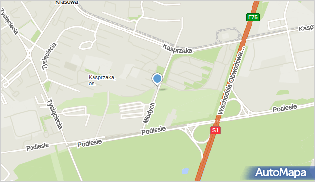 Dąbrowa Górnicza, Młodych, mapa Dąbrowa Górnicza