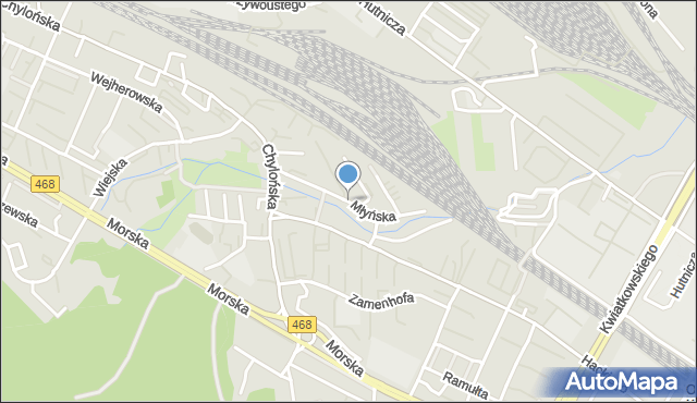 Gdynia, Młyńska, mapa Gdyni