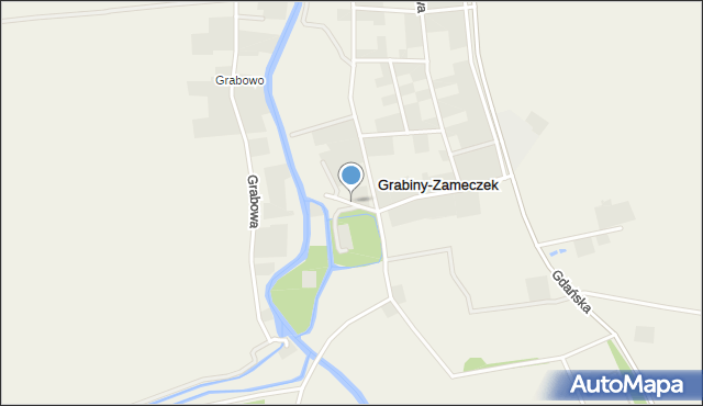 Grabiny-Zameczek, Młyńska, mapa Grabiny-Zameczek