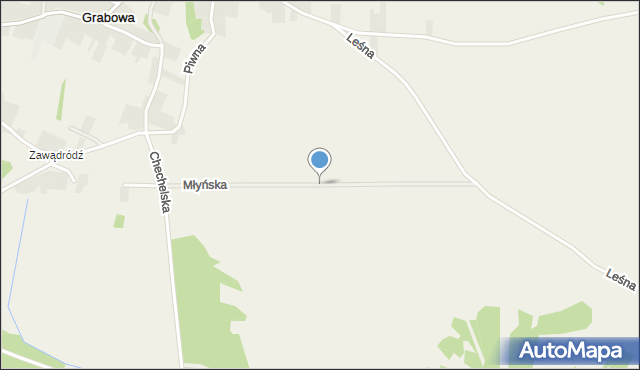 Grabowa gmina Łazy, Młyńska, mapa Grabowa gmina Łazy