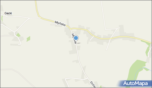 Grzegorzowice gmina Rudnik, Młyńska, mapa Grzegorzowice gmina Rudnik