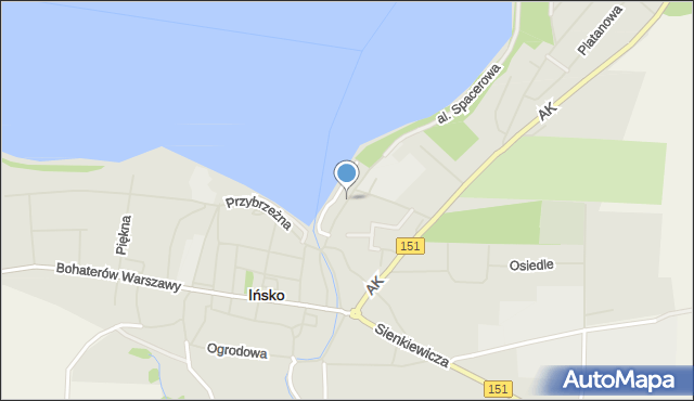 Ińsko, Młynarska, mapa Ińsko