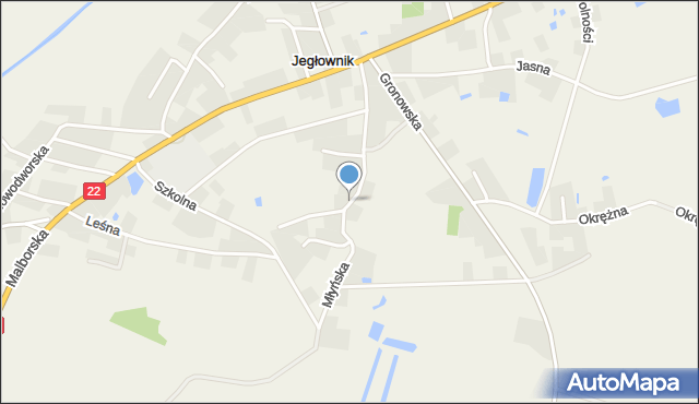Jegłownik, Młyńska, mapa Jegłownik