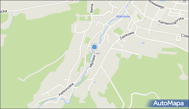 Jelenia Góra, Młyńska, mapa Jelenia Góra
