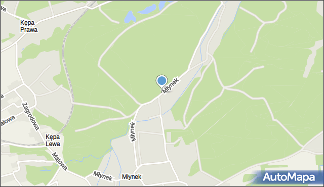 Kęty, Młynek, mapa Kęty