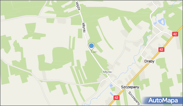 Kiedosy, Młynki, mapa Kiedosy